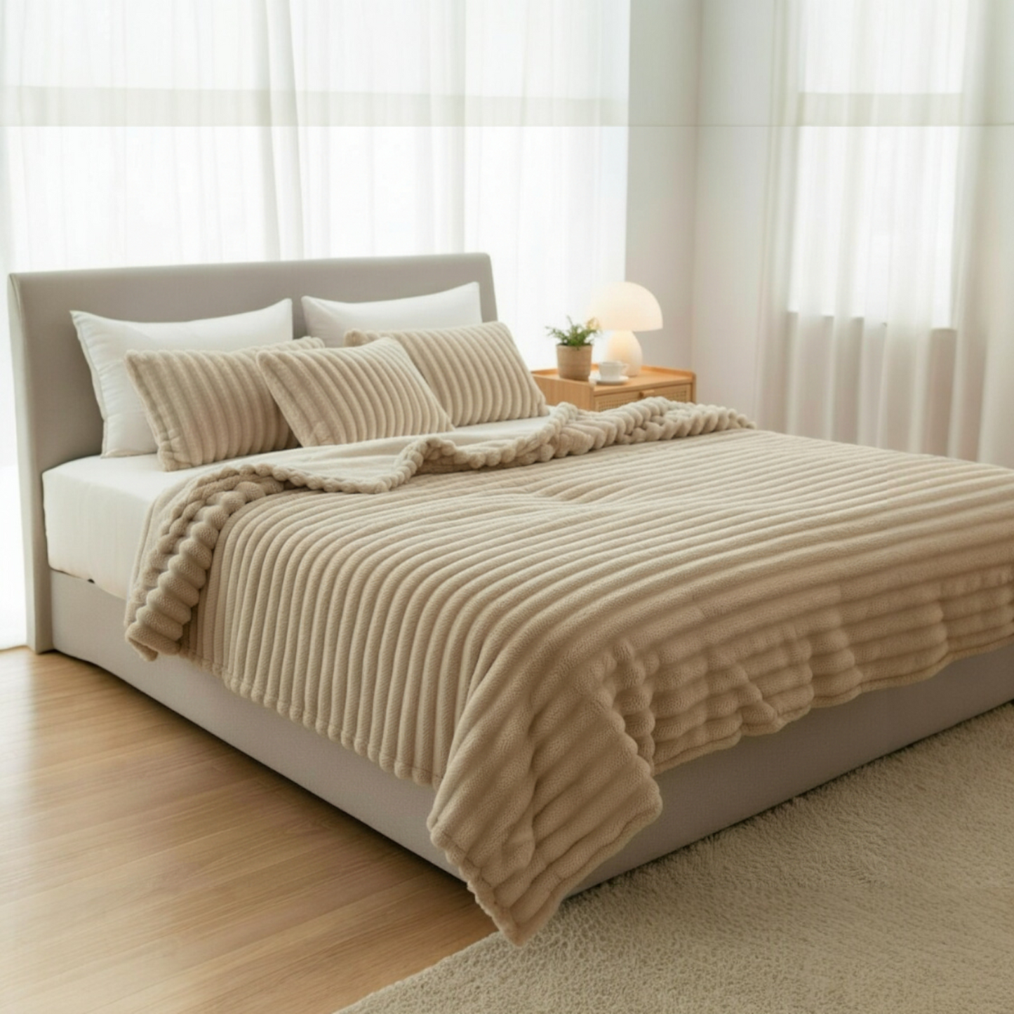 VelvetWarm™ Witte Comfort Throw "De ultieme knuffeldeken voor elk moment"