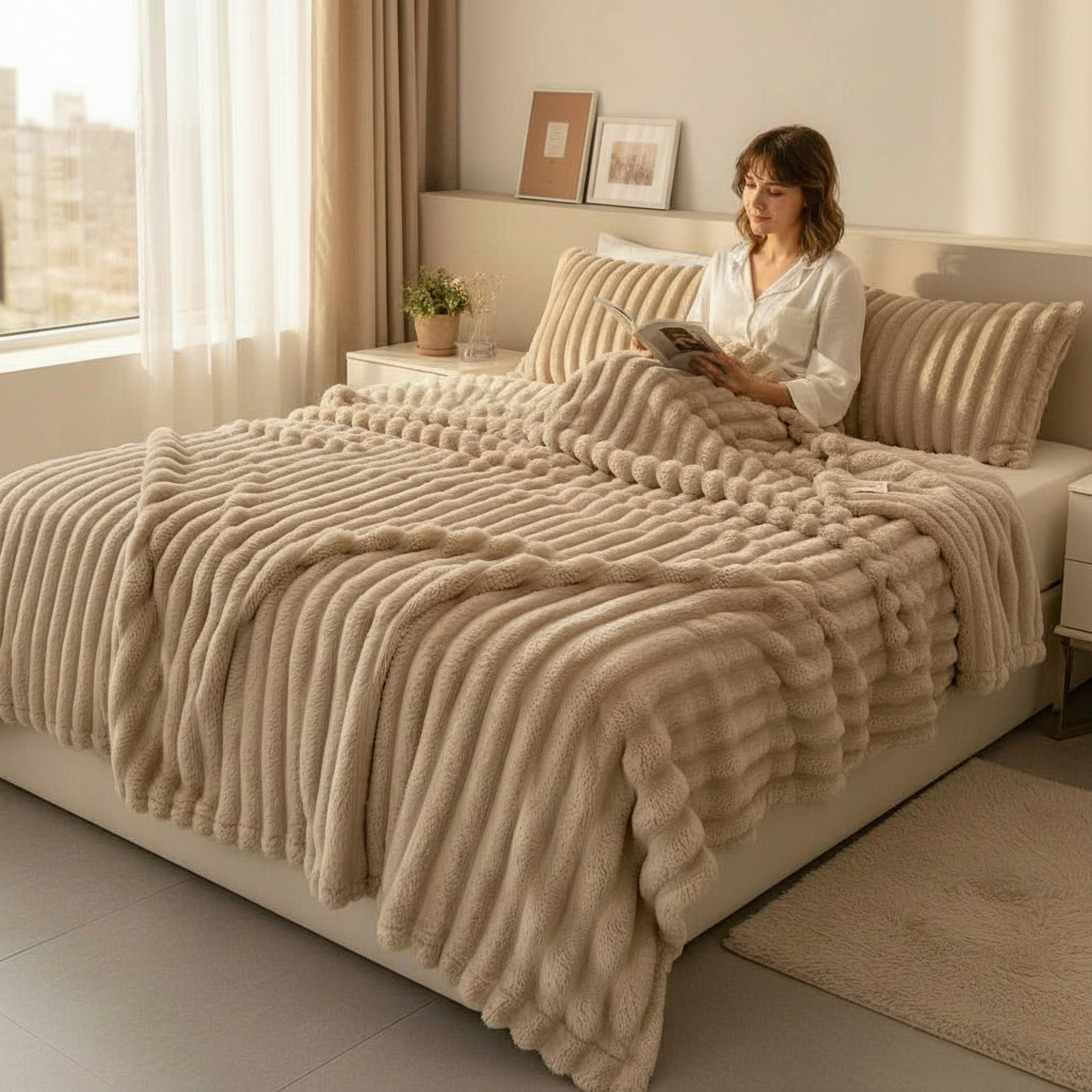 VelvetWarm™ Witte Comfort Throw "De ultieme knuffeldeken voor elk moment"